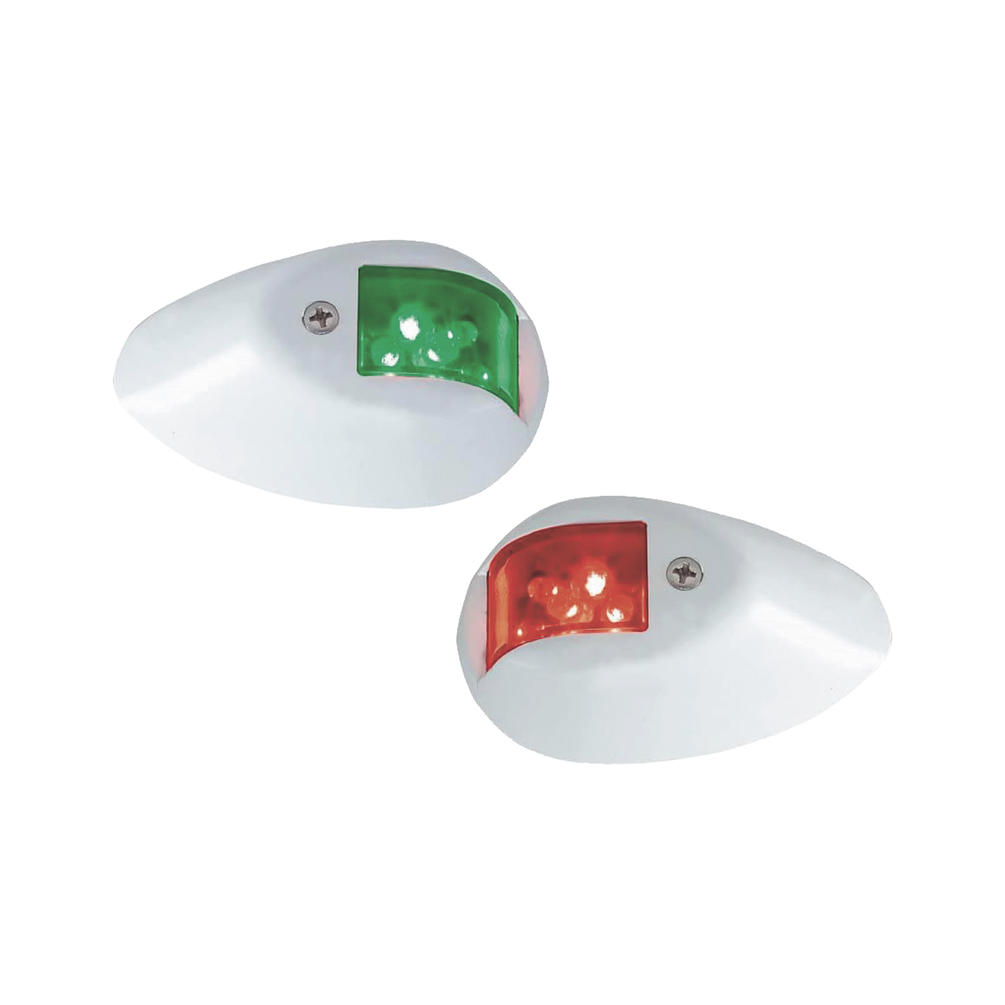 Set de Luces de Navegación Verticales Rojo / Verde con Carcasa en Color Blanco para Embarcaciones a Motor de Menos de 20 Metros