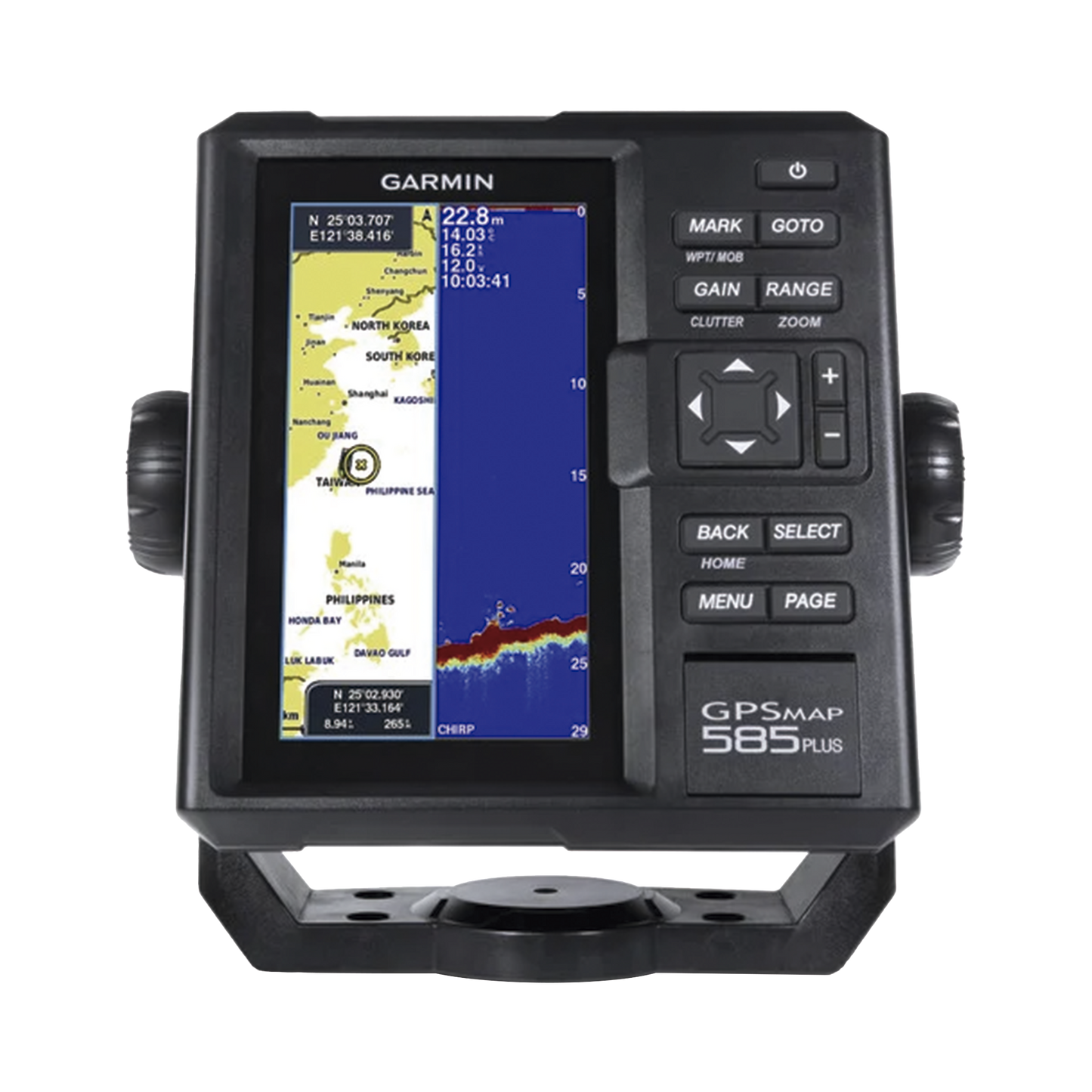 Plotter de Navegación GPSMAP 585 Plus / Pantalla 6" WVGA / Sonar CHIRP 600W / ClearVü Scanning Sonar / Compatible GPS-GLONASS-BeiDou / Quickdraw Contours / 2 Ranuras SD / IPX7 / Multiidioma