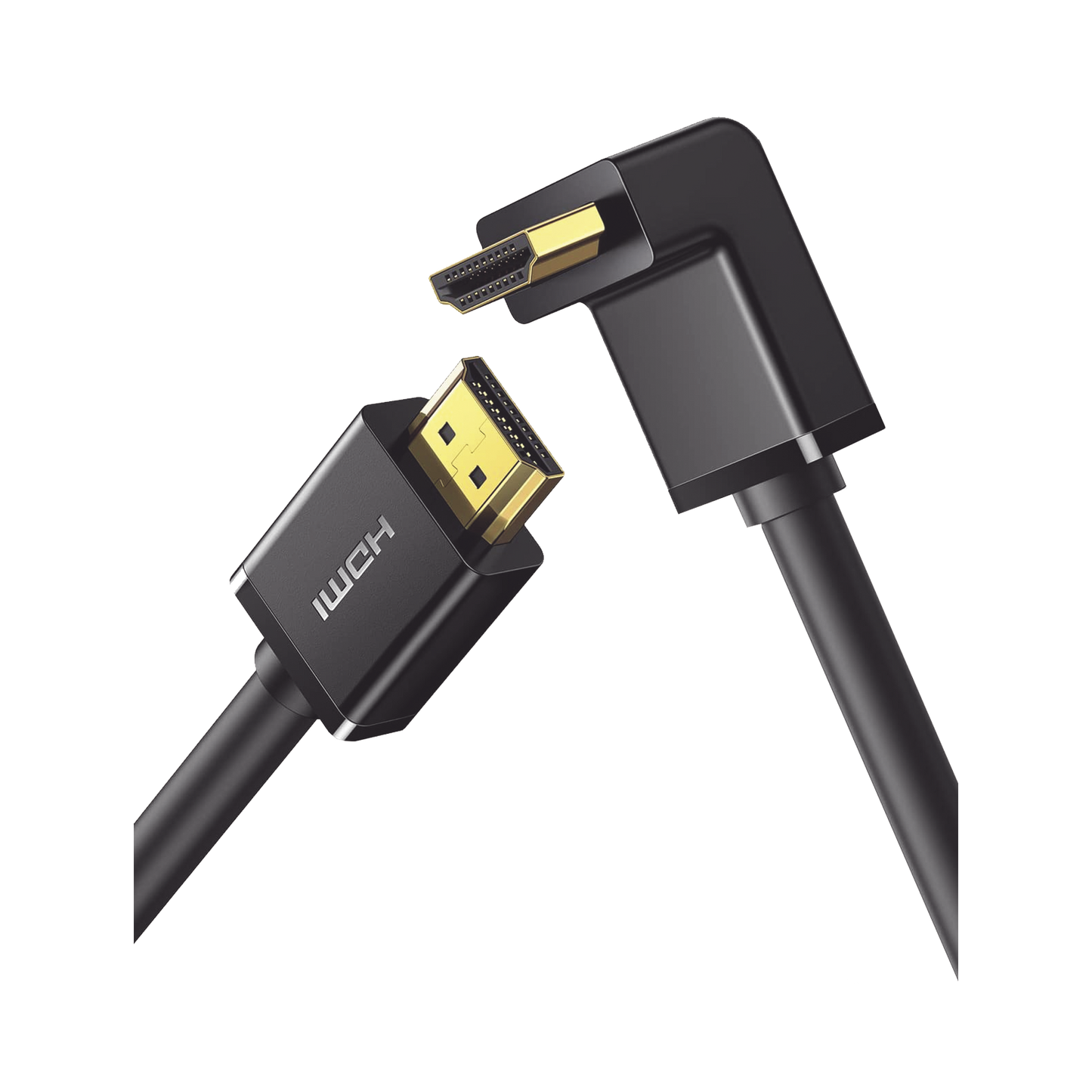 Cable HDMI 2.0 en Angulo de 90° / 1 m / 4K@60Hz / HDR / 3D / HEC (Canal Ethernet HDMI) / ARC (Canal de Retorno de Audio / CEC / 32 canales de Audio / HDCP 2.2 / Dolby Atmos / 18 Gbps / Blindaje Múltiple