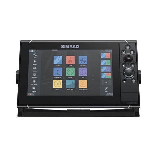 Pantalla Náutica 9 Pulgadas SolarMAX IPS / Procesador iMX 8 / Ecosonda Integrada 1kW CHIRP / GPS Incorporado / Conectividad Inalámbrica / Compatibilidad con Accesorios Simrad / Montaje Flush o Bracket / Incluye Mapa Mundial