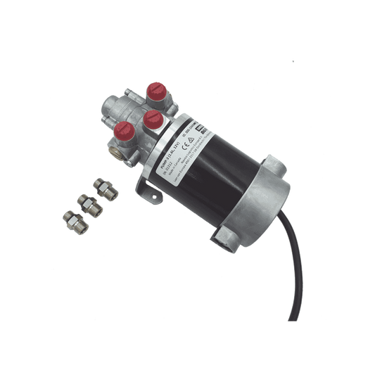 Bomba Hidráulica Reversible PUMP-3 / 12V DC / Flujo 1.6L (98 cu.in) por Minuto / Cilindro 160-550 cc (9.8 - 33.5 cu.in) / Conexiones ORB / Incluye 3 Adaptadores ORB-5 a 9/16 UNF / Compatible con SteadySteer