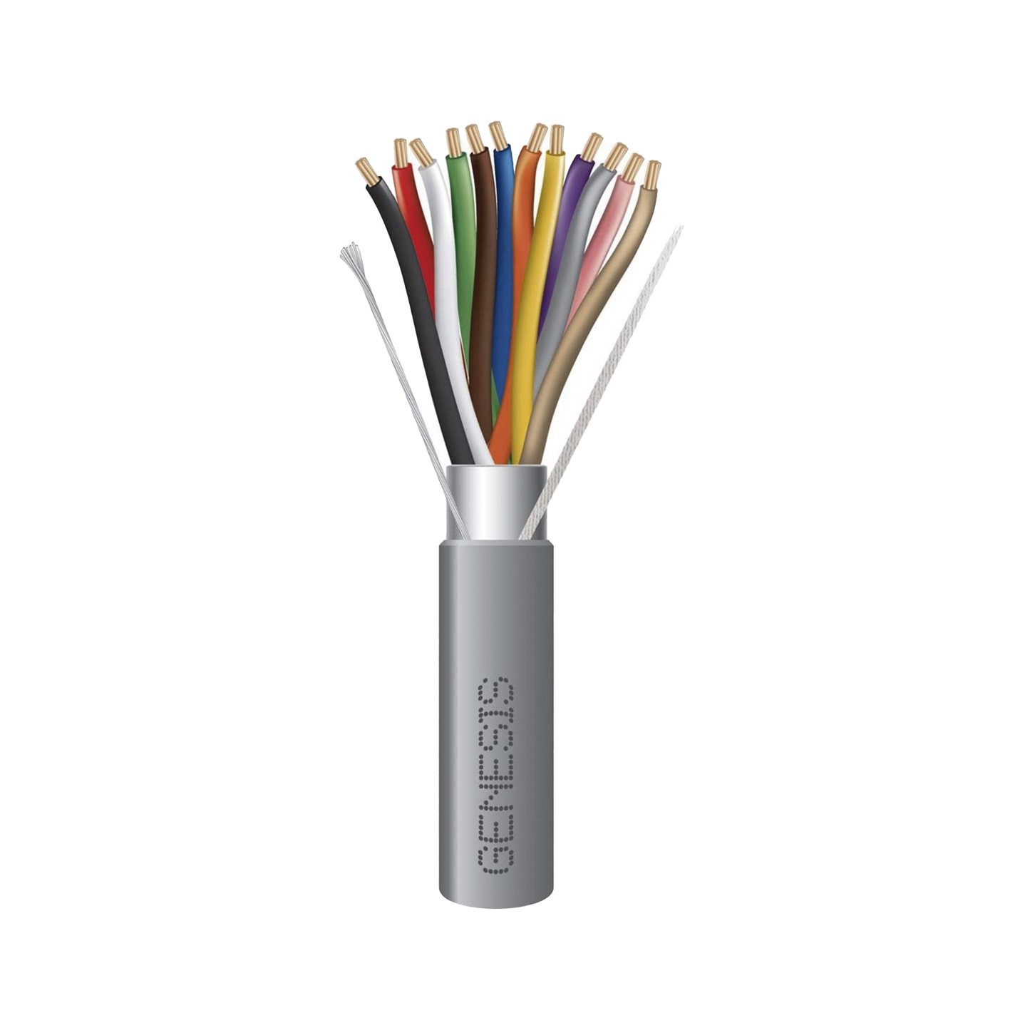 Carrete de 305 Metros / Cable de Cobre / 12 x 22 AWG / Riser / Tipo CMR CL3R FPLR /Para Interior / Color Gris / Para Aplicaciones de Alarmas de Intrusión y Automatización
