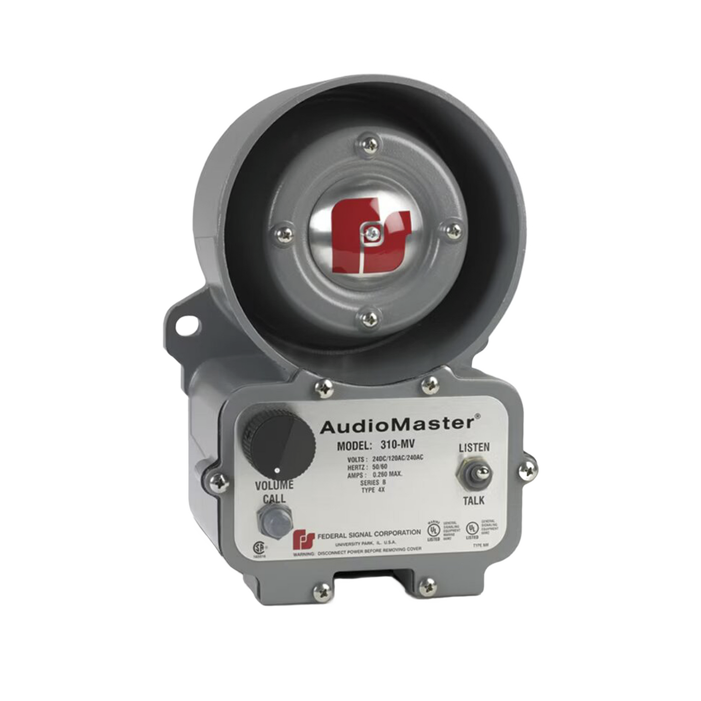 AudioMaster® Intercomunicador bidireccional para ubicaciones peligrosasListado por UL y cUL para Clase I, División 2, Grupo A, B, C y D; Clase II, División 2, Grupos F y G; Clase III