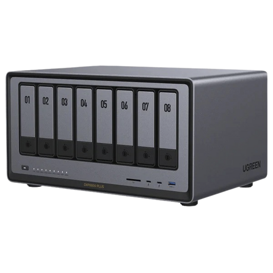 NAS UGREEN NASync DXP8800 Plus / Intel Core i5-1235U 10 Núcleos / 8 Bahías SATA + 2 M.2 NVMe / 2 Puertos 10GbE / Thunderbolt 4 / HDMI 8K / DDR5 Expandible 64GB / PCIe 4.0 x4