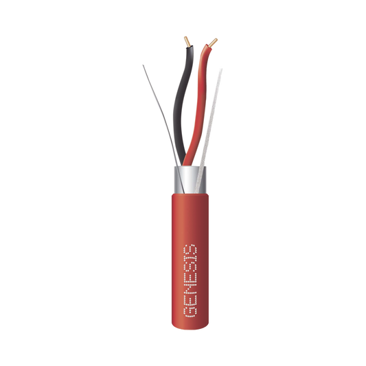Bobina de 152 Metros de Alambre / 2 x 16 AWG / Riser / BLINDADO / Tipo FPLR / Color Rojo / Para Aplicaciones en Sistemas de Detección de Incendio y Sistemas de Evacuación