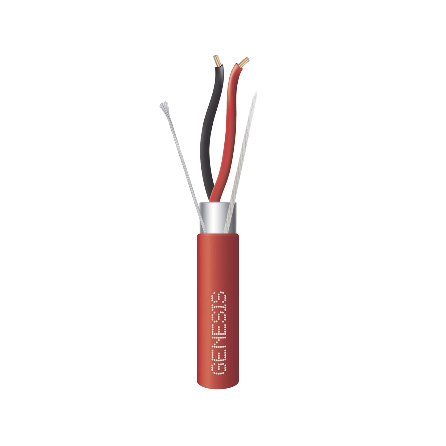Carrete de 305 Metros de Cable / 2 x 14 AWG / Plenum / BLINDADO / Tipo FPLP / Color Rojo / Para Aplicaciones en Sistemas de Detección de Incendio y Sistemas de Evacuación