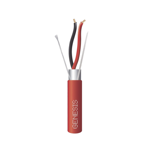 Carrete de 305 Metros de Cable / 2 x 14 AWG / Plenum / BLINDADO / Tipo FPLP / Color Rojo / Para Aplicaciones en Sistemas de Detección de Incendio y Sistemas de Evacuación