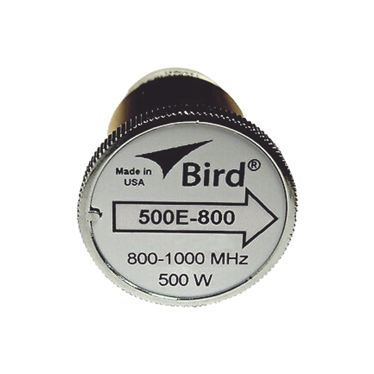 Elemento de 500 Watt en Línea 7/8" para Wattmetro BIRD 43 en Rango de Frecuencia de 800 a 1000 MHz.