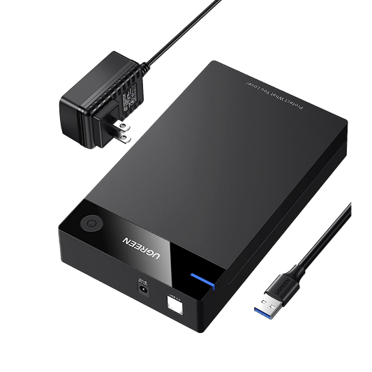 Carcasa de Disco Duro para 3.5" y 2.5" (Enclosure) | Con Cable USB 3.0 | Para HDD 3.5" / SSD 2.5" | SATA I/II/III | UASP | Hasta 16 TB | Compatible con Windows, Linux, Mac OS | No Requiere Controlador | Cable 1m | Incluye Adaptador d