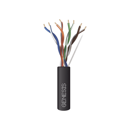 Bobina de Cable de 305 metros / UTP Cat6 PLENUM / Color Negro / UL, CMP SPNLS / Probado a 350 Mhz / Aplicaciones de CCTV / Redes de datos / IP Megapixel / Control RS485