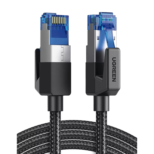 Cable Ethernet Cat8 CLASSâ? F/FTP Redondo con Malla de Nylon 1 Metro