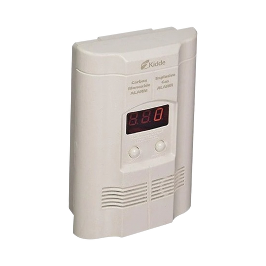 Detector Autónomo de Monóxido de Carbono (CO) y Gases Explosivos (Propano y Metano) | Pantalla Digital | Conexión Directa a 120 Vca | Batería de Respaldo Incluida | Paquete de 2 Pzas