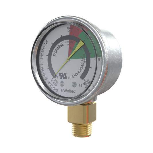 Manómetro de Contacto Argón/Nitrógeno | 2901 PSI (200 bar) N.C Baja presión