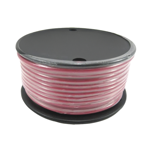 Rollo de cable grado marino calibre 12 en color rojo de 100 pies (30.48 m).