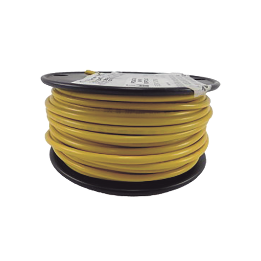 Cable Marino Primario 12 AWG / Rollo de 100 pies / Aislamiento PVC Amarillo Resistente / Flexible y Resistente a la Corrosión / Grado Marino / 600V / Temperatura 105°C Seco 75°C Húmedo / Cumple UL 1015, UL 1028, UL 1230, UL 1231