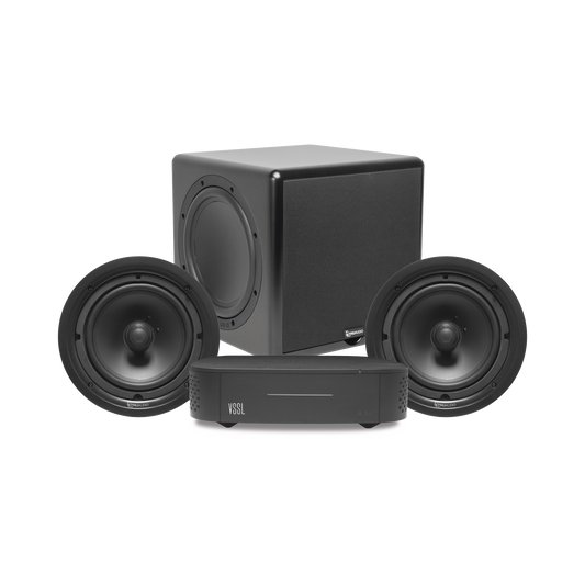 KIT Amplificador VSSL A1X | 2 Bocinas de Techo TruAudio PP8 | Subwoofer CSUB12