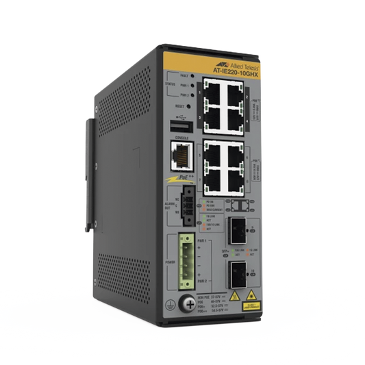 8x 10/100/1000T, 2x 1G/10G SFP+, Industrial Ethernet, Layer 2+ Switch, PoE++ (TAA)