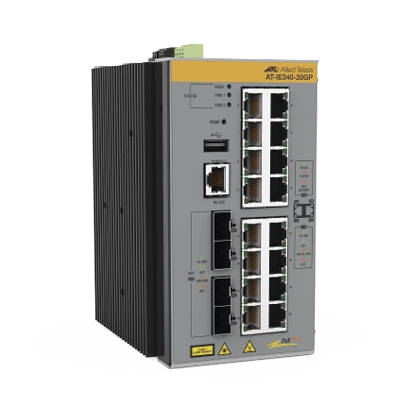 Switch Industrial Capa 3, 16x 10/100/1000T PoE+, 4x 100/1000X SFP (TAA compliant)