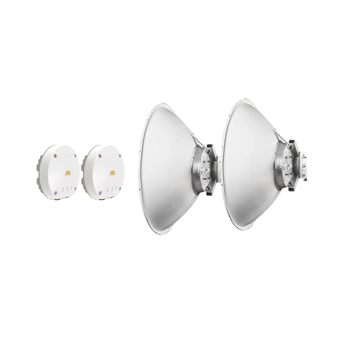 Kit de 2 radios B11 con 2 antenas JRMD120010/11RA, En frecuencia de 11 GHz, incluye inyector POE, cable de alimentación distancia de hasta el momento 80 km, sin interferencia e inmune al ruido.