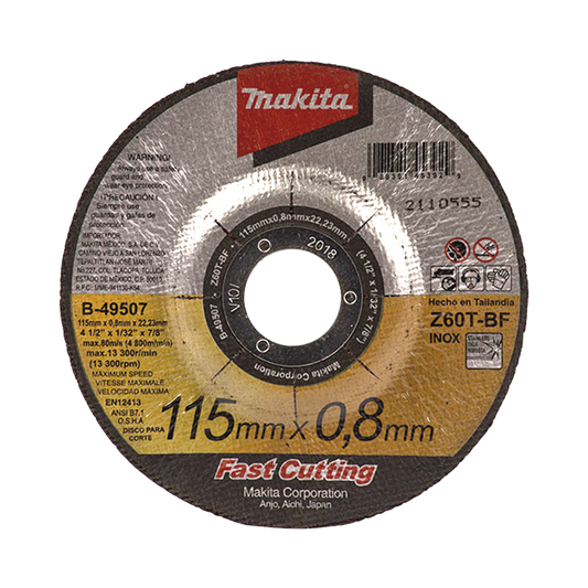 Disco 4 1/2"/ Inox y Acero / Corte Rápido