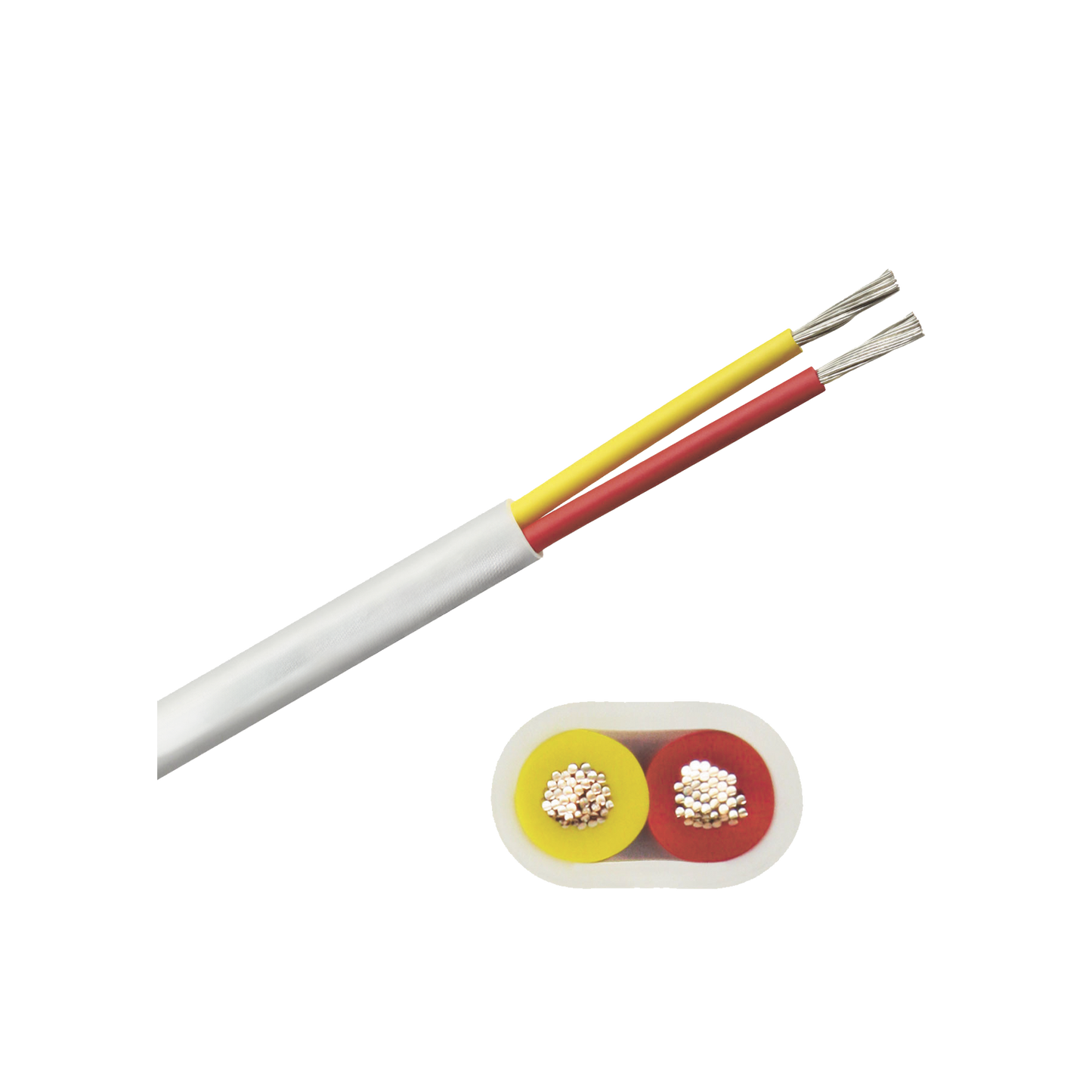 Rollo de cable plano grado marino calibre 14, de 2 conductores (rojo y amarillo) de 250 pies (76.2 m)