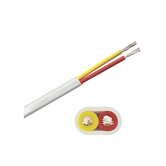 Rollo de cable plano grado marino calibre 14, de 2 conductores (rojo y amarillo) de 250 pies (76.2 m)