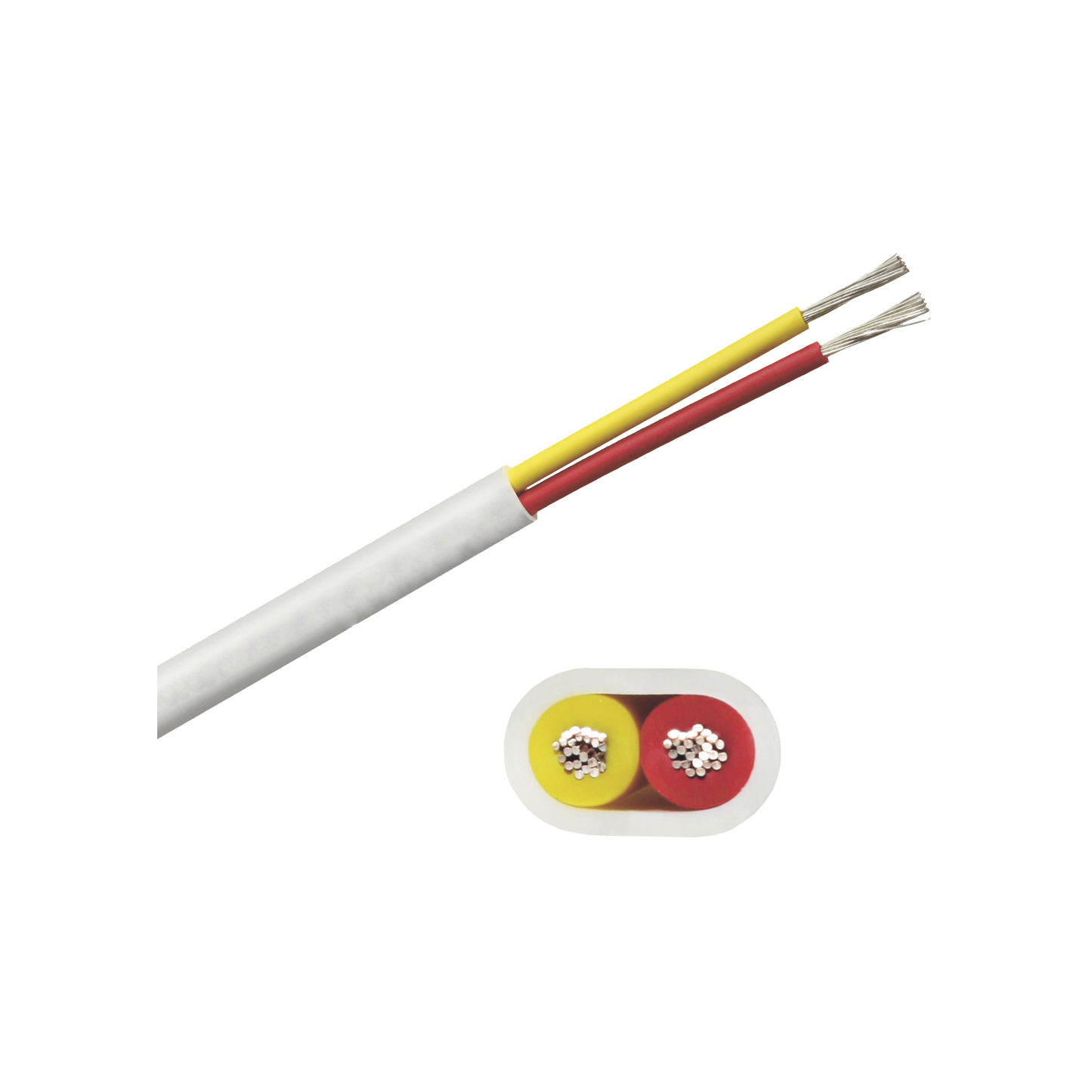 Rollo de cable plano grado marino calibre 16, de 2 conductores (rojo y amarillo) de 100 pies (30.48 m).