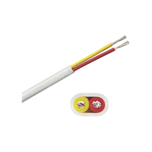 Rollo de cable plano grado marino calibre 16, de 2 conductores (rojo y amarillo) de 100 pies (30.48 m).