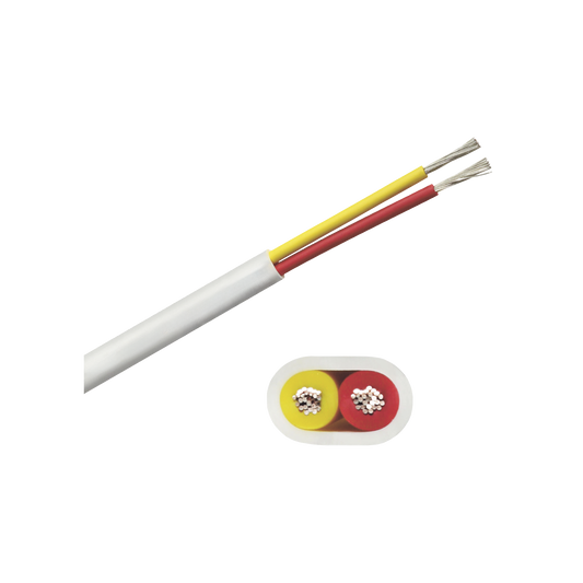 Rollo de cable plano grado marino calibre 16, de 2 conductores (rojo y amarillo) de 500 pies (152.4 m).