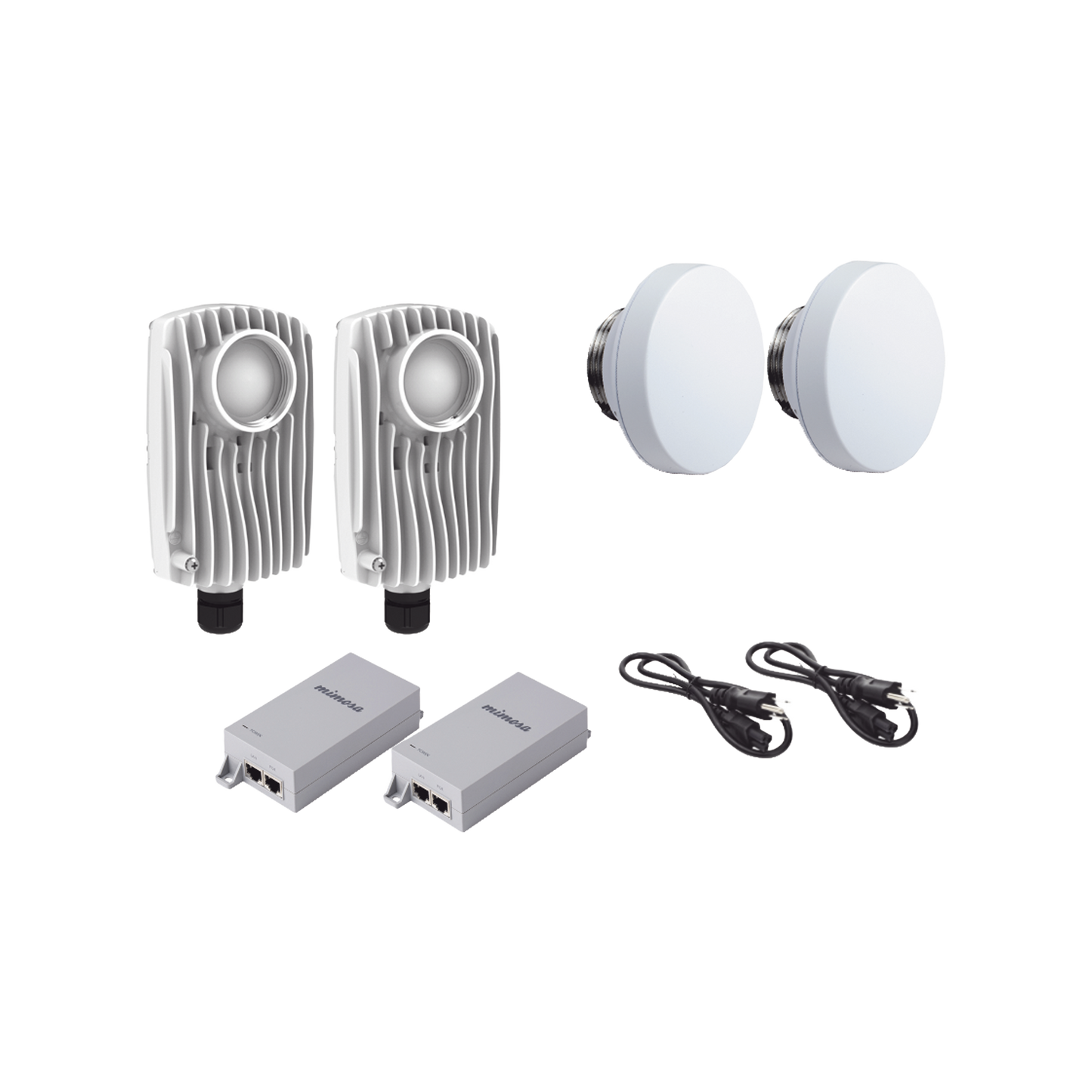 Kit de 2 radios C6X con 2 antenas de (12 dBi), rango de frecuencia extendida (4.9 a 6.4 GHz), incluye inyector POE, cable de alimentación y 2 FLEXIMOUNT-XL para alineación, distancia de hasta 3 km