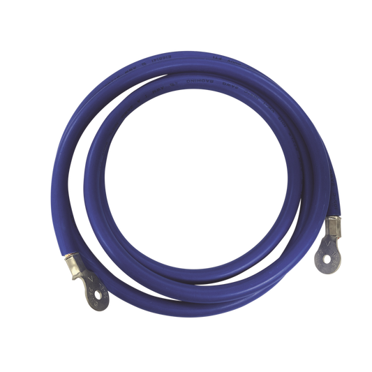 Cable para Baterías, 2.2 m Azul Calibre 2 AWG con Terminales de Ojo en Ambos Extremos