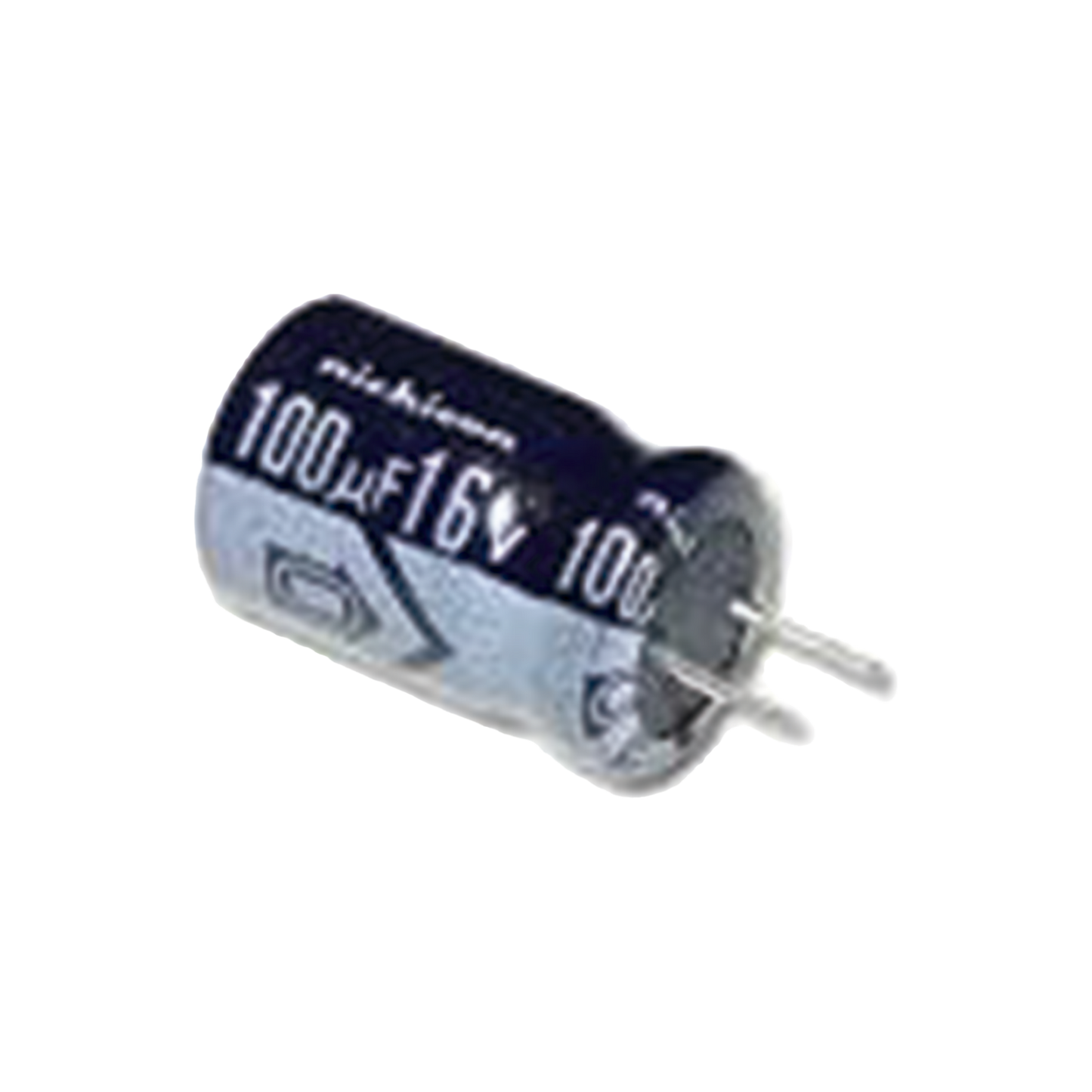 Capacitor Electrolítico de Aluminio, Radial de 100 µFd, 16 Vcc, 105 °C, 5.0 x 11 mm.