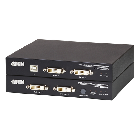Extensor KVM | HDBaseT™ | 2.0 DVI dual display USB | 1920 x 1200 a 100m