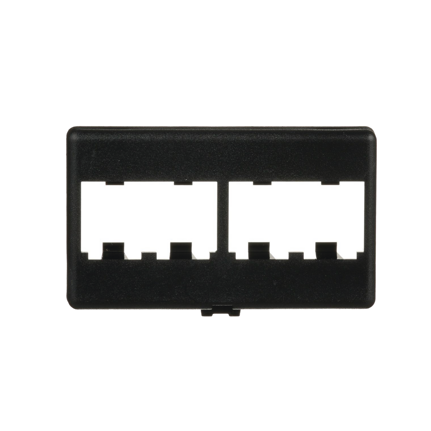 Placa de Mobiliario Modular Estándar, Salidas Para 4 Puertos Mini-Com, Color Negro