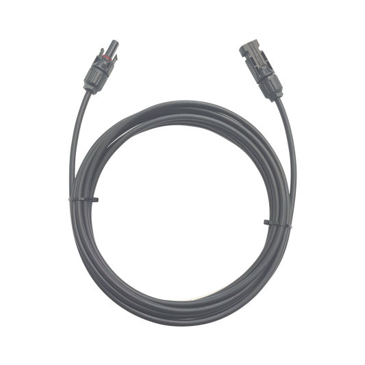 Cable Fotovoltaico / 1 metro / Color Negro / Calibre 10 AWG / Terminal MC4-Macho y Hembra en ambos extremos