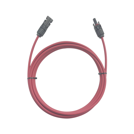 Cable Fotovoltaico / 1 metro / Color Rojo / Calibre 10 AWG / Terminal MC4-Macho y Hembra en ambos extremos