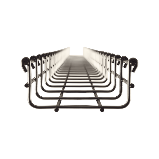 Charola tipo malla 54/100 mm, con acabado Acero Inoxidable 304L, hasta 86 cables Cat6, tramo 3 m