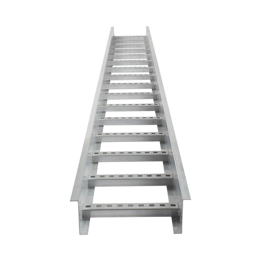 Escalera de Aluminio Portacables / Perfil Z / Peralte 3 1/4" /Paso 9" / Ancho 6" / 3.66 metros / Capacidad Máx. 137 Cables / Incluye Cople Union y Tornillería