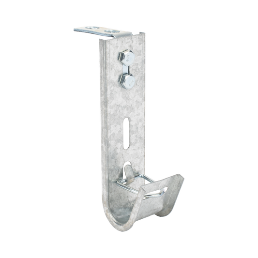 Soporte (Gancho) tipo J-Hook, hasta 7 cables Cat6, ideal para soportar cableado en los espacios de manipulación al aire, Para instalación en interior