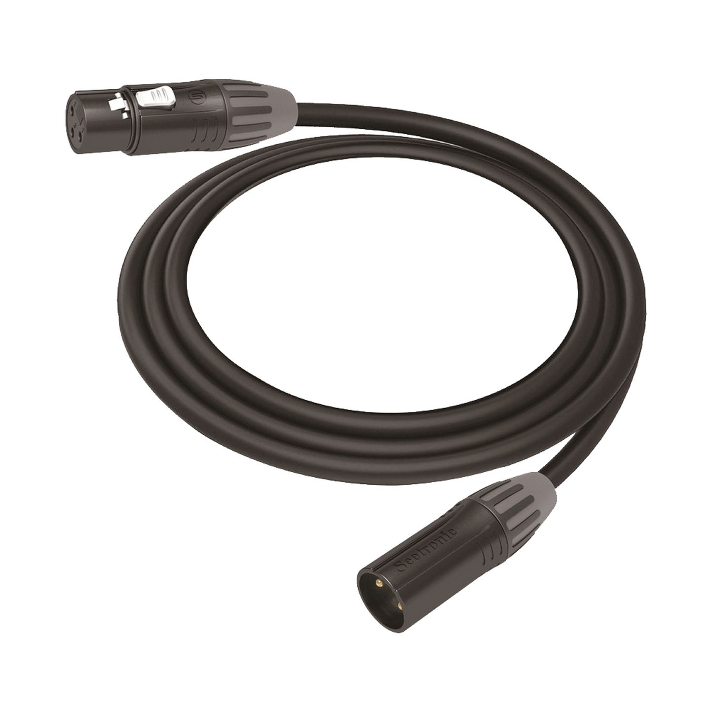 Cable XLR | 3 polos | Conector Hembra-Macho | Serie M | Carcasa Negra | Contactos Dorados | Ideal para Microfonía | Longitud 3m