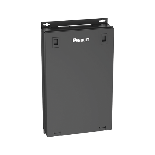 Punto de Consolidación Para 48 Puertos, Con Espacio para 2 UR , Instalación en Piso, Pared o Techo, Fabricado en Acero, Color Negro