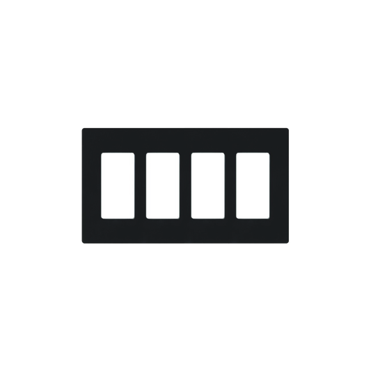 Placa de pared 4 espacio, para atenuador (dimmer), switch ó control remoto PICO inalámbrico.