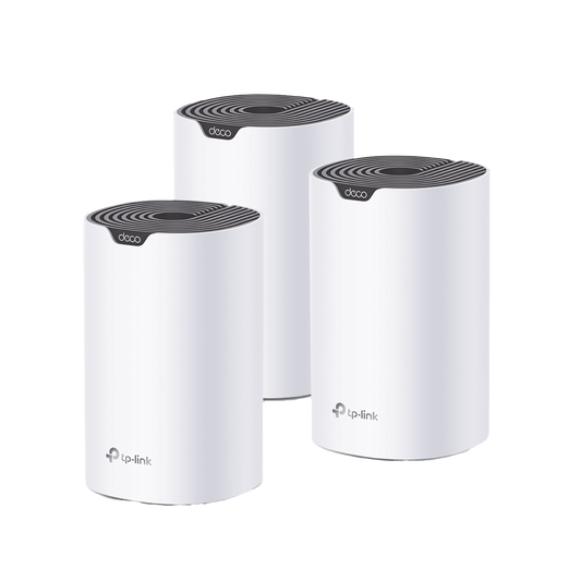 Kit 3 Routers Inalámbricos MESH Interior para Hogar / Doble Banda Wi-Fi 5 AC1900 Mbps / 3 Puerto Gigabit WAN/LAN / 3 Antenas Internas / Administración Mediante la App Deco (iOS, Android)