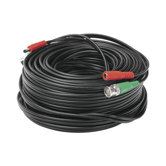 Cable coaxial ( BNC RG59 ) + Alimentación / SIAMÉS / 30 Metros / 100 % COBRE / Para Cámaras 4K / Uso interior y exterior