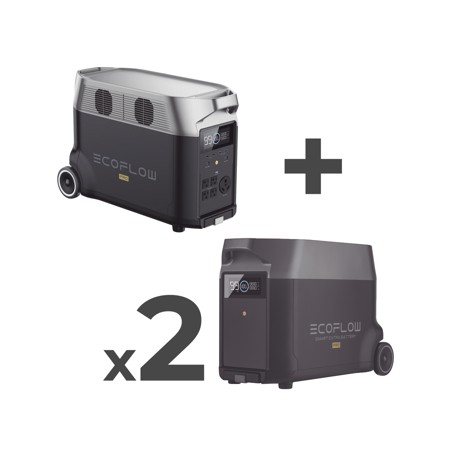 Estación de Energía Portátil DELTA PRO 3600Wh Litio LFP / 5 AC 3600W (7200W Pico) / 2 USB-C 200W / Capacidad para Aumentar Respaldo / Cargador de Coche 10A a 12.6V / Conectividad WiFi y Bluetooth (App) / Carga Solar 1600W Ma