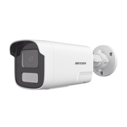 Cámara IP Bala 4 Megapixel (2560×1440) / Smart Hybrid Light IR+White Light 50 m (164 ft) / Detección Humana y Vehicular / Audio Bidireccional Integrado / WDR 120 dB / IP67 / PoE / H.265+ / Slot microSD 512 GB