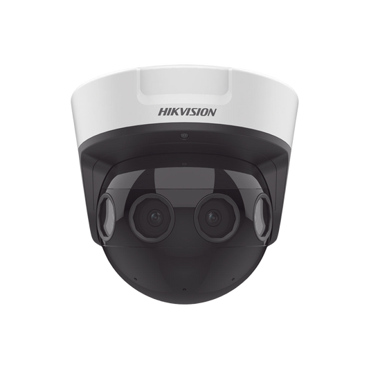 PanoVu Series / Vista Panorámica 180° / 8 Megapixel en Total / 4 Lentes 2.8 mm (2 Megapixel) / 20 mts IR EXIR / Exterior IP67 / IK10 / 12 Vcc / PoE+ / MicroSD