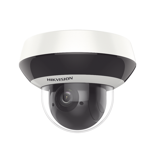 Mini Domo PTZ IP 4 Megapixel / 4X Zoom / H.265+ / 20 mts IR EXIR / WDR / PoE / IK10 /Exterior IP66 / DarkFighter / Micrófono Integrado / Micro SD