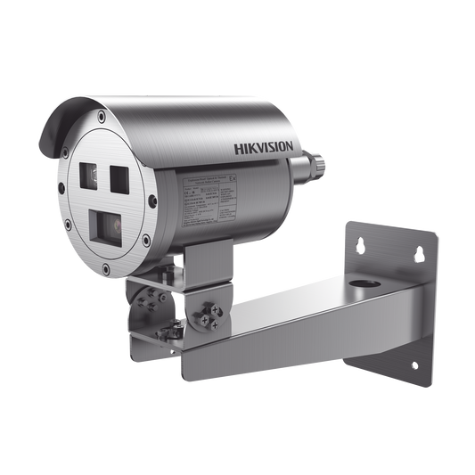 Bala IP Térmica Dual / Termico 9.7 mm (384 X 288) + Óptico 4 mm (4 MP) / Termométrica / Detección de Temperatura / IP68 / 30 mts IR / Antiexplosión / Anticorrosión