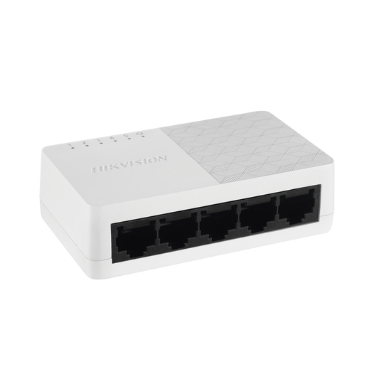 Switch No Administrable de 5 Puertos para Escritorio / Fast Ethernet 10 / 100 Mbps / Diseño Compacto y Estetico